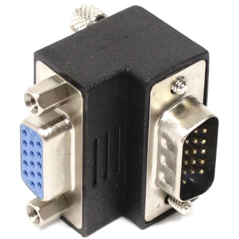 Adaptador VGA Acodado 90º Macho-Hembra.VARDOBLMHVGA