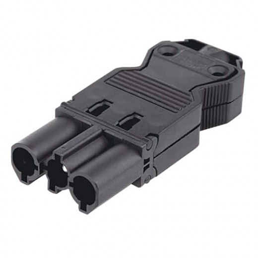 Conector rápido aereo macho NEGRO de 3 polos conexión por tornillo. Simon: CR0004-14