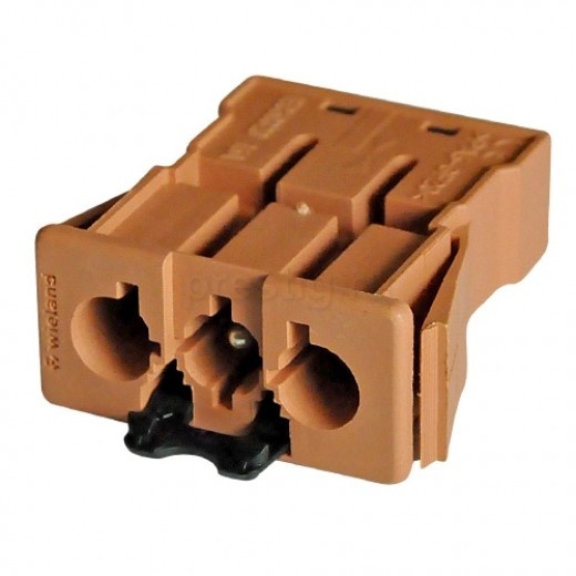 Conector rápido de empotrar ROJO macho 3 polos conexión por cepo. Simon: CR0002-6