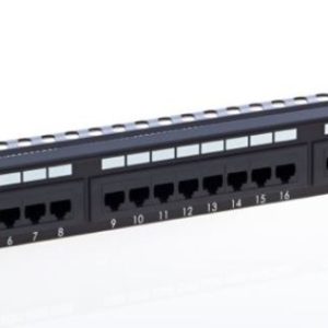 Panel 19" UTP 24 puertos RJ45 Categoría 6 completo. Excel.100-304