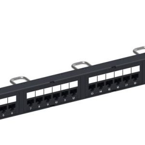 Panel 19" UTP con 24 puertos  RJ45 Cat.6A Integrados 1UA negro. Commscope AMP760237032