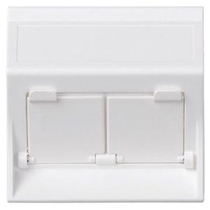 Placa inclinada SIMON 500 para 2 adaptadores MD con guardapolvo. Simon: 50000086-030