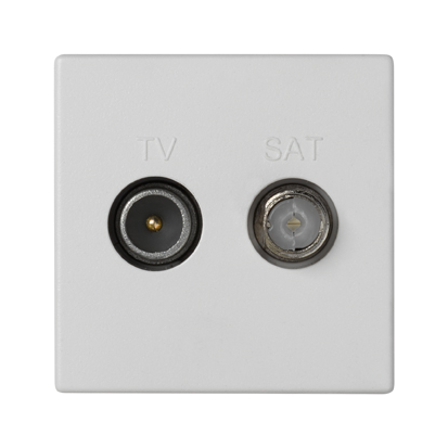 Placa K45 con toma TV macho + SAT hembra única CEI, conexión mediante tornillo. Simon: K130A-9