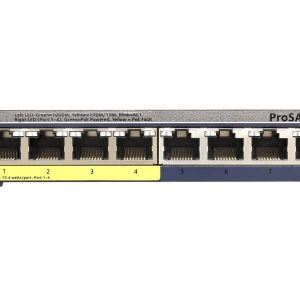 Switch 8 puertos Gigabit (4 puertos 10/100/1000 PoE + 4 puertos 10/100/1000) Web Managed. Netgear: GS108PE